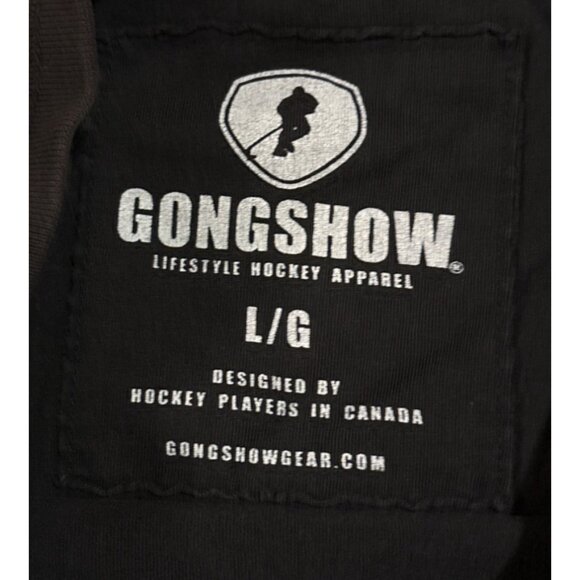 Gongshow Womens Black V-Neck Hockey Mask Graphic T-Shirt L 100% Cotton - Picture 4 of 10